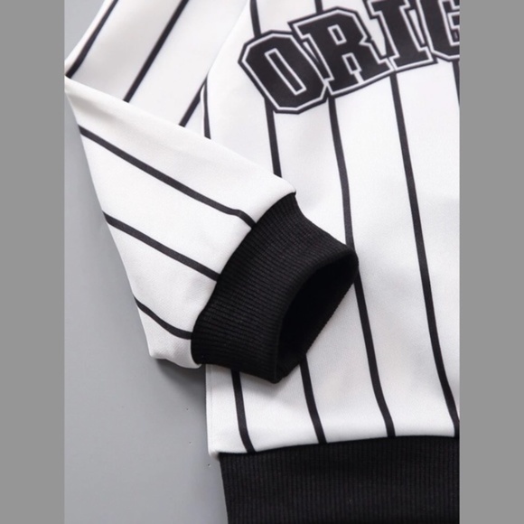 Toddler Boy Letter Graphic Stripe Bomber Jacket & Sweatpants Set - Picture 3 of 6